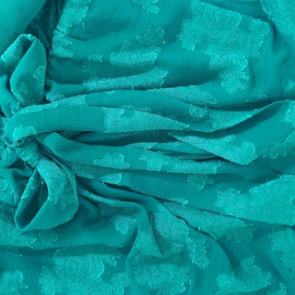 ASOS DESIGN plunge tie front mini dress in floral jacquard in green NWT Sz 4 - Picture 8 of 11